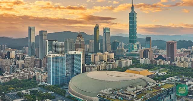 InterContinental Taipei, the Taipei Dome and Taipei 101 at sunset
