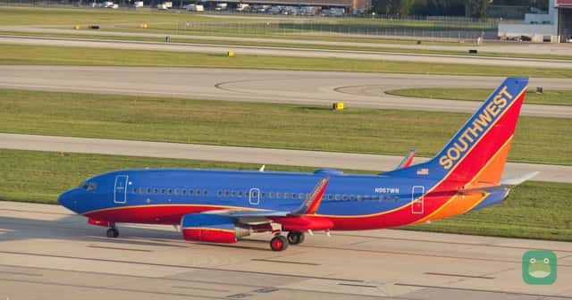 Southwest Boeing 737-700 at Columbus in 2017; representative airline photo, not a lounge rendering.