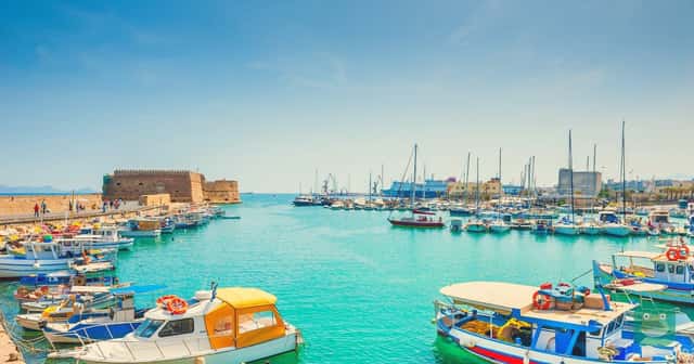 Heraklion harbor, Crete, from British Airways' release on its August 2027 Avios-Only flights