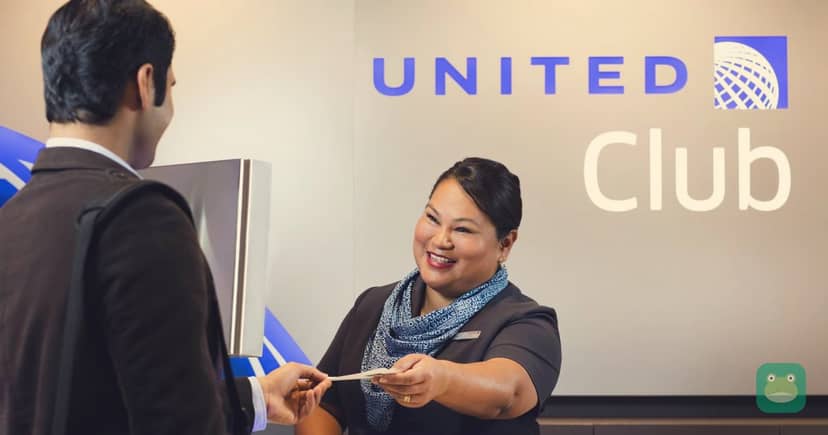 United Club reception; representative airline facility photograph