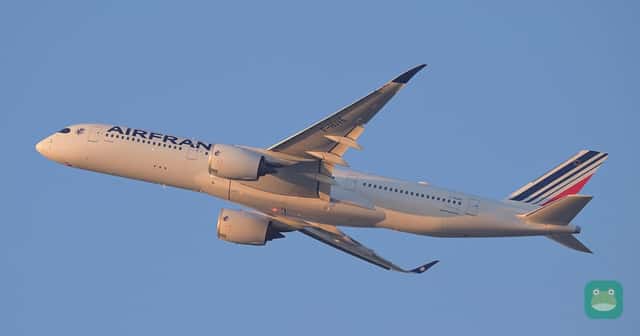 Air France Airbus A350-900 F-HUVE departing Boston for Paris