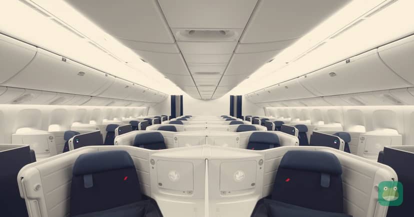Air France's Boeing 777 business cabin. Lounge admission depends on the award fare and any separate entitlement.